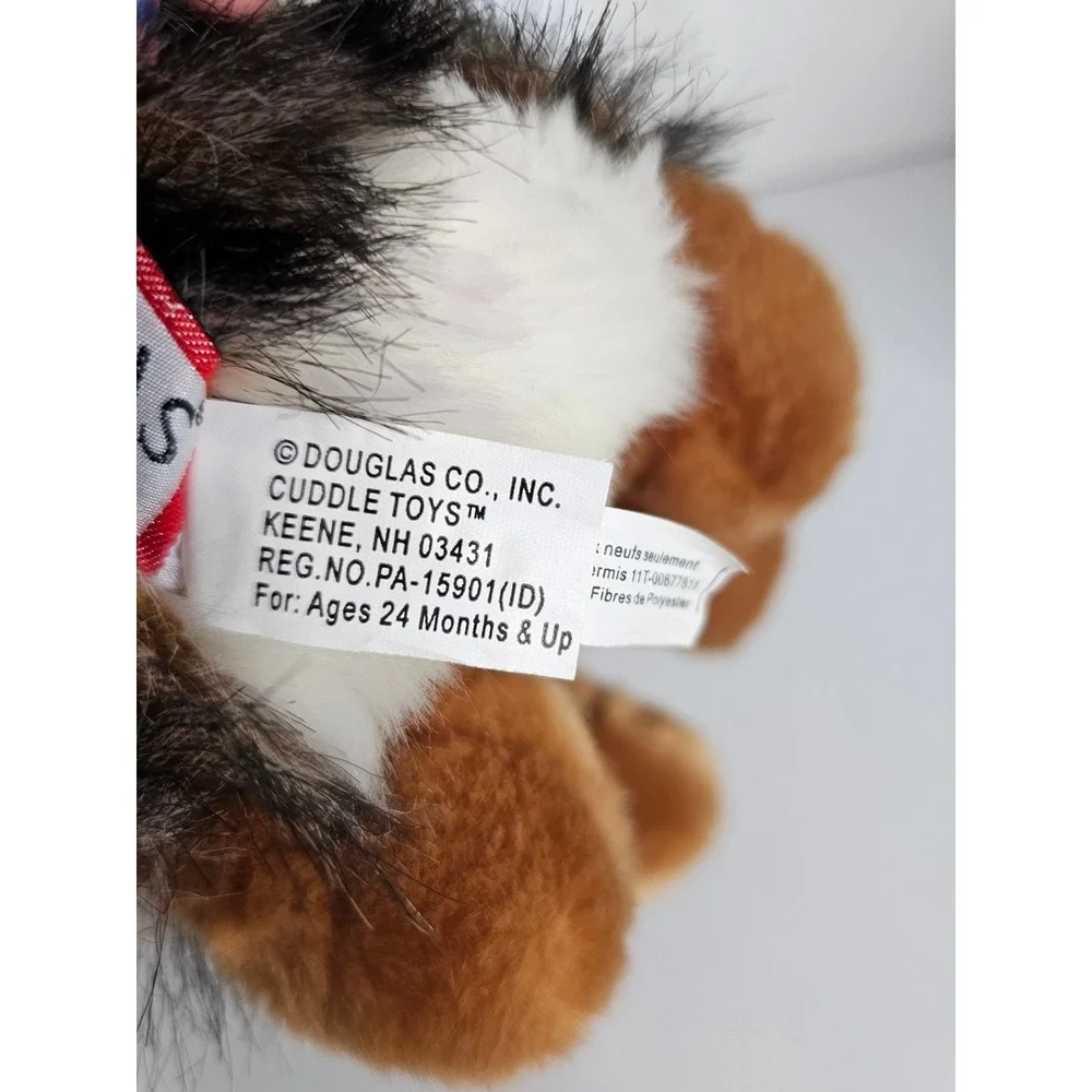 Douglas Cuddle Toy Howling Wolf Plush Stuffed Animal Brown Black 2016 Sitting